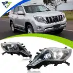 Front Bumper Headlight Assembly Clear Lens for Toyota Prado FJ150 2014-2017 Replacement