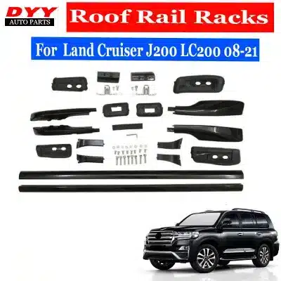 Roof Rack Rail Cross Bars Side Rails Replacement for 2008-2022 Toyota Land Cruiser LC200, Black Finish Roof Rack Rail Cross Bars Side Rails Replacement for 2008-2022 Toyota Land Cruiser LC200, Black Finish