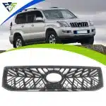 Front Bumper TRD Style Grille Replacement for Toyota Land Cruiser Prado FJ120 2003-2009, Matte Black