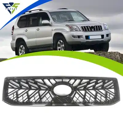 Front Bumper TRD Style Grille Replacement for Toyota Land Cruiser Prado FJ120 2003-2009, Matte Black Front Bumper TRD Style Grille Replacement for Toyota Land Cruiser Prado FJ120 2003-2009, Matte Black