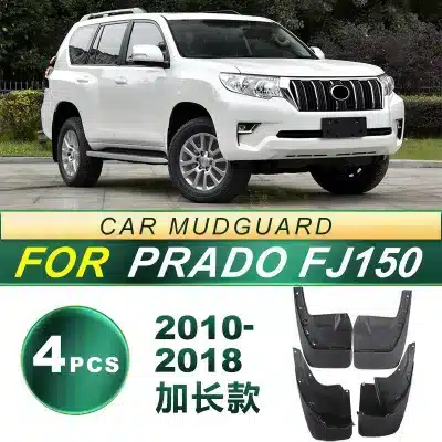 Mud Flaps Splash Guards Set for Toyota Land Cruiser Prado FJ150 2010-2020, PP Soft Plastic Fender Flares Mud Flaps Splash Guards Set for Toyota Land Cruiser Prado FJ150 2010-2020, PP Soft Plastic Fender Flares