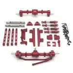 Full Metal Portal Axles & Shock Absorber Upgrade Kit for MN Model 1/12 MN82 LC79 RC Crawler, Silver
