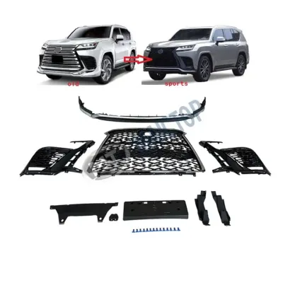 Sport Style Full Body Kit and Grille Enclosure for 2022-2023 Lexus LX600, ABS Plastic Conversion Kit Sport Style Full Body Kit and Grille Enclosure for 2022-2023 Lexus LX600, ABS Plastic Conversion Kit