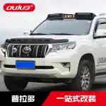 Matte Black Front Hood Bug Deflector with LED Grille Lights for 2010-2023 Toyota Prado LC150 2700