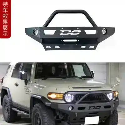 Heavy-Duty Front Bumper Assembly for 2007-2022 Toyota FJ Cruiser, Off-Road Racing Style, Black Finish Heavy-Duty Front Bumper Assembly for 2007-2022 Toyota FJ Cruiser, Off-Road Racing Style, Black Finish