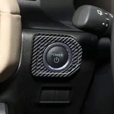 Matte Wood Grain Ignition Start Button Decorative Frame Trim for 2024 Toyota Prado LC250, RHD Specific Interior Accessory