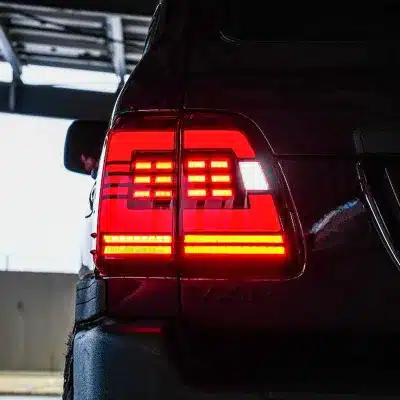 LED Tail Light Assembly Pair with Sequential Turn Signals for 1998-2007 Lexus LX470 & Toyota Land Cruiser LC100, Red Housing LED Tail Light Assembly Pair with Sequential Turn Signals for 1998-2007 Lexus LX470 & Toyota Land Cruiser LC100, Red Housing