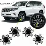 140mm Wheel Hub Center Cap for Toyota Land Cruiser Prado GDJ155 RJ1500 150 Series, Brushes Silver & Black