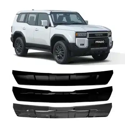 Rear Bumper Lower Guard Plate Trim Carbon Fiber Style for Toyota Prado LC250 Black Samurai Edition Rear Bumper Lower Guard Plate Trim Carbon Fiber Style for Toyota Prado LC250 Black Samurai Edition