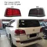 Rear Outer Tail Light Brake Lamps Pair Smoked Lens for 2008-2015 Lexus LX570