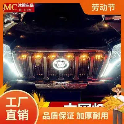 Front Grille Amber LED Marker Lights with Switch and Bracket for Toyota Land Cruiser Prado 2014-2023