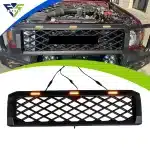 Front Bumper Grille with LED Lights for Toyota Land Cruiser LC70 LC75 LC76 LC79 2005-2024, Prado 2024 Style Conversion Kit