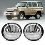 LED Front Bumper Fog Lights with DRL White Light for Toyota Land Cruiser FJ70 FJ76 FJ79 HZJ78 1987-2007