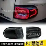 LED Smoked Rear Taillight Assembly for 2007-2020 Toyota FJ Cruiser, Blackened Housing Tail Lamps