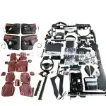 Full Interior Upgrade Kit for Lexus LX570 2008-2015 to 2018 Style including Door Panels, Seat Covers, and Center Console