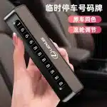 Lexus Luxury Temporary Parking Number Plate, Leather-Wrapped Car Moving Phone Holder for Lexus ES200 RX NX LS