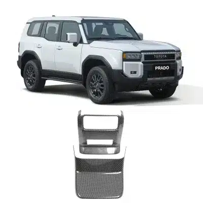 Rear Air Conditioning Vent Anti-Kick Cover Carbon Fiber Pattern for 2024 Toyota Land Cruiser Prado LC250 Rear Air Conditioning Vent Anti-Kick Cover Carbon Fiber Pattern for 2024 Toyota Land Cruiser Prado LC250