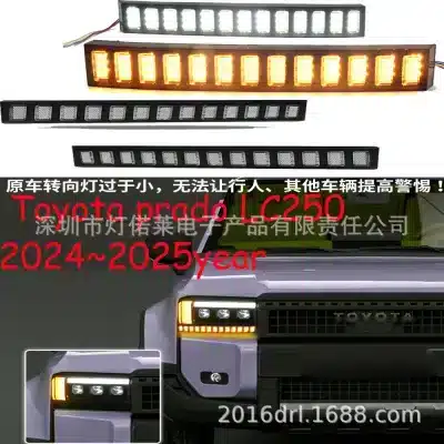 LED Daytime Running Lights for 2024-2025 Toyota Prado LC250, Tri-Color DRL Fog Tail Light Assembly LED Daytime Running Lights for 2024-2025 Toyota Prado LC250, Tri-Color DRL Fog Tail Light Assembly