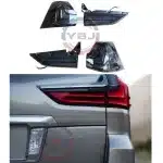 Full LED Tail Light Assembly Smoked Lens for 2018-2023 Lexus LX570 LX470, Sequential Turn Signal Brake Parking Fog Lamp