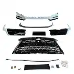Full Body Kit Front & Rear Bumper with Grille Assembly for 2016-2021 Lexus LX570, PU Pearl White