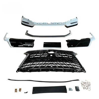 Full Body Kit Front & Rear Bumper with Grille Assembly for 2016-2021 Lexus LX570, PU Pearl White Full Body Kit Front & Rear Bumper with Grille Assembly for 2016-2021 Lexus LX570, PU Pearl White