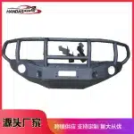 Heavy Duty Steel Front Bumper Racing Guard for Toyota Land Cruiser LC200, Black Off-Road Protection