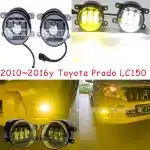 LED Fog Lights Daytime Running Lights for 2010-2016 Toyota Land Cruiser Prado LC150, Golden Yellow Bumper Lamps