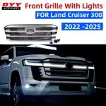 Front Bumper Upper Grille Replacement for 2022-2023 Toyota Land Cruiser LC300, ABS Matte Black/Grey Finish