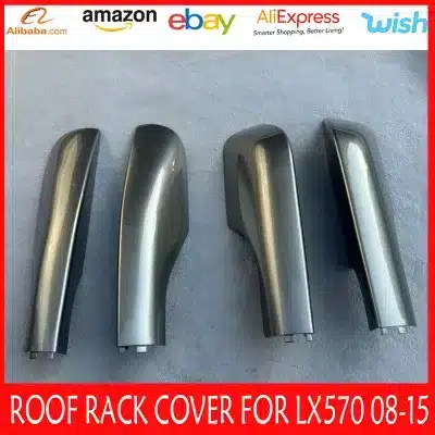 Roof Rack Rail End Cap Cover Shell Replacement for 2008-2015 Lexus LX570, 4-Piece Set