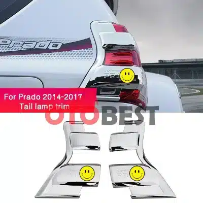 Rear Tail Light Cover Trim Bezels for 2014-Up Toyota Land Cruiser Prado FJ150, ABS Protection Frame