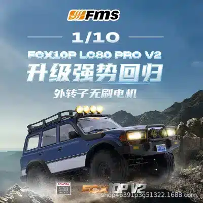 FMS LC80 Pro V2 1/24 RC Crawler Toyota Land Cruiser Authorized Off-Road RTR with Remote Control FMS LC80 Pro V2 1/24 RC Crawler Toyota Land Cruiser Authorized Off-Road RTR with Remote Control
