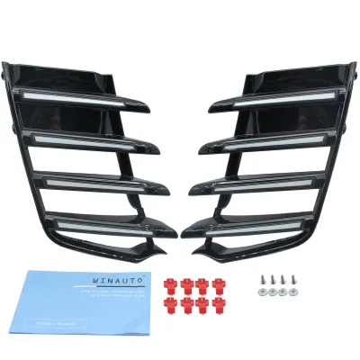 LED Daytime Running Lights for 2022-2023 Toyota Land Cruiser LC300, 3-Color Turn Signal Fog Light Assembly, 12V