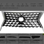 Front Upper Grille Assembly Replacement for Lexus GX460, Replaces 53101-60G40, ABS Material
