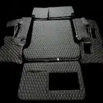 Full Coverage Leather Rear Trunk Cargo Mat for Toyota Prado FJ150 Right-Hand Drive (RHD), Grey