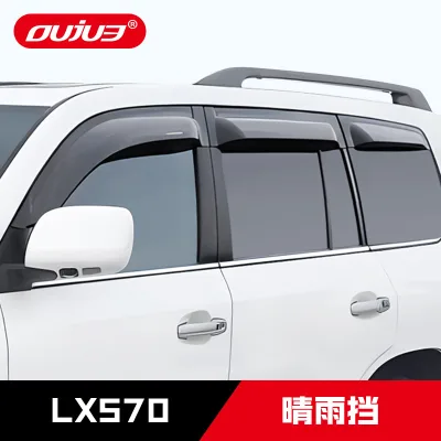 Window Visors Rain Guard & Hood Stone Deflector Set for 2007-2021 Lexus LX570, Smoke Acrylic with Lexus Branding Window Visors Rain Guard & Hood Stone Deflector Set for 2007-2021 Lexus LX570, Smoke Acrylic with Lexus Branding
