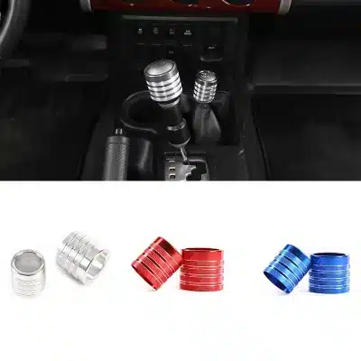 Red Aluminum Alloy Gear Shift Knob Cover Trim For 2007-2021 Toyota FJ Cruiser, Interior Modification Accessory Red Aluminum Alloy Gear Shift Knob Cover Trim For 2007-2021 Toyota FJ Cruiser, Interior Modification Accessory
