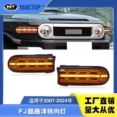 LED Front Corner Turn Signal Lights Replacement for 2007-2024 Toyota FJ Cruiser, Amber LED Side Marker Lamps, ABS Housing LED Front Corner Turn Signal Lights Replacement for 2007-2024 Toyota FJ Cruiser, Amber LED Side Marker Lamps, ABS Housing