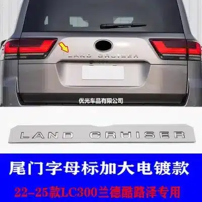 Matte Black Side Door & Tailgate Lettering Emblems for 2022-2025 Toyota Land Cruiser LC300, Adhesive Decal Set Matte Black Side Door & Tailgate Lettering Emblems for 2022-2025 Toyota Land Cruiser LC300, Adhesive Decal Set