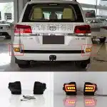 LED Rear Bumper Reflector Lights for 2016-2020 Toyota Land Cruiser LC200 FJ200, Tail Brake Sequential Turn Signal Lamps, 1 Pair