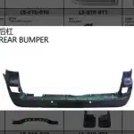 Rear Bumper Cover Replacement for Lexus LX570 Accessories, High-Strength ABS Plastic, Model LS-010-014