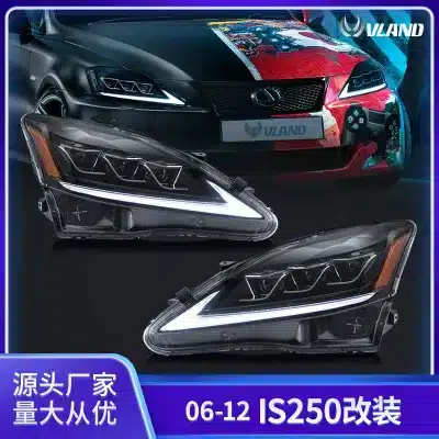 Full LED Headlight Assembly with Sequential Turn Signal for 2006-2012 Lexus IS250 IS300, RHD Clear Reflector, Plug and Play Full LED Headlight Assembly with Sequential Turn Signal for 2006-2012 Lexus IS250 IS300, RHD Clear Reflector, Plug and Play