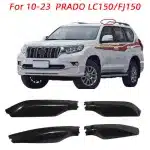 4PCS Roof Rack Rail End Cap Cover Replacement for Toyota Land Cruiser LC200 Prado FJ120 LC150, Black ABS
