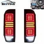 LED Smoked Taillights with Sequential Turn Signal for Toyota Land Cruiser LC76 2021, Rear Tail Lamp Assembly