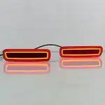 Rear Bumper LED Tail Brake Lights Assembly for 1998-2007 Land Cruiser LC100 & Lexus LX470, Fishbone Style Red Lens