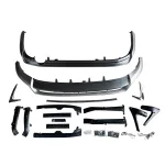 Front Bumper Mesh Grille and Rearview Mirror Covers Kit for 2018-2023 Lexus GX460, Gun Grey PP