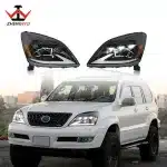 LED Headlight Assembly with Sequential Turn Signals for 2003-2009 Lexus GX470, Modified Streamer DRL Front Lamps