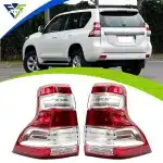 Rear Bumper Tail Light Reflector Lamp Assembly for Toyota Land Cruiser Prado FJ150 2014-2017, Red Lens