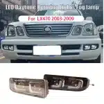 LED Fog Lights and Daytime Running Lights Pair for 2003-2009 Lexus GX470 & LX470, PC Lens Assembly