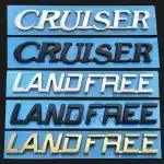 Gold Emblem Letter Logo Sticker for Toyota Land Cruiser LC200 Prado, ABS Electroplated 3D Decoration