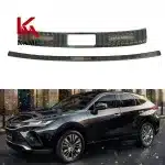 Stainless Steel Rear Bumper Guard Trunk Sill Protector for Toyota Harrier 2021-2026, Silver Titanium with Blue Accents